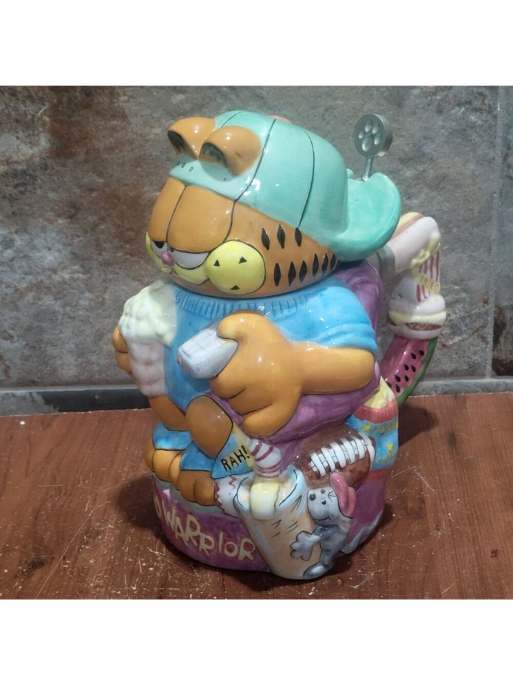 VTG Garfield Weekend Warrior Collectors Stein Danbury Mint  Jim Davis Paws 1993 - Picture 13 of 14